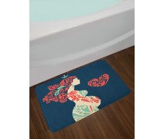 Pregnant Woman and Heart Bath Mat