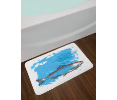 Fish and Fresh Meat Sketch Bath Mat