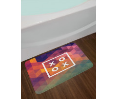 Colorful Geometric Kiss Square Bath Mat