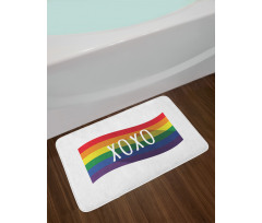 Waving Rainbow Flag Acronym Bath Mat