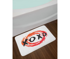 Grungy Brush Painting Circle Bath Mat