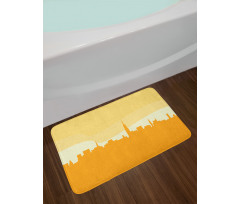 Panoramic Silhouette Cityscape Bath Mat