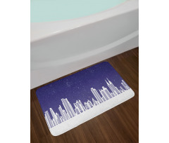 New York Skyline Starry Night Bath Mat