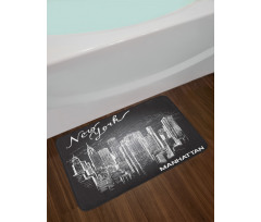 New York Manhattan Skyscrapers Bath Mat