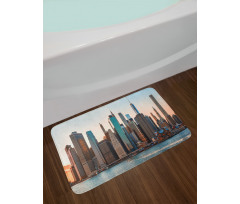 Manhattan New York Skyline Dusk Bath Mat