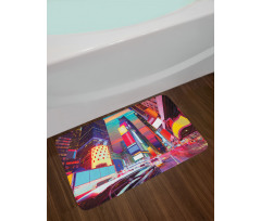 Colorful Night Times Square Bath Mat