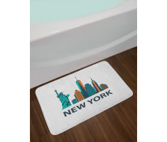 Simple New York Text Landmarks Bath Mat