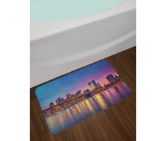 Manhattan Vivid Dusk Skyline Bath Mat