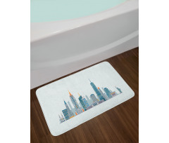 Megacity New York Illustration Bath Mat