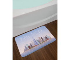 Pastel Tones Big Apple Skyline Bath Mat