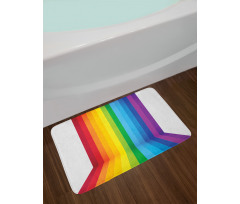 Shade of Rainbow Colors Line Bath Mat