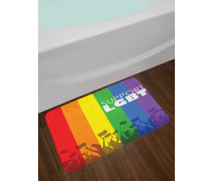 Support LGBT Celebration Flag Bath Mat