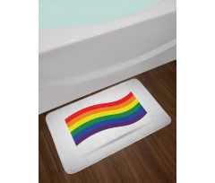 Waving Gay Flag Illustration Bath Mat