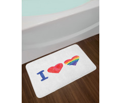 Watercolor I Love LGBT Homo Bath Mat