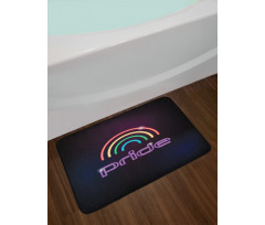 Neon Lamb Look Rainbow Lines Bath Mat