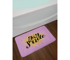 Gay Pride Dots on Lilac Bath Mat