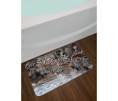 Zebra Wildebeest Herd Bath Mat