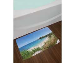 Panoramic Sandy Coastline Bath Mat