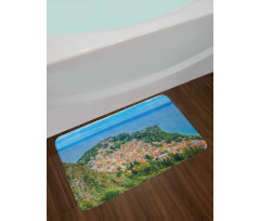 Sea Coast Town Aerial View Bath Mat