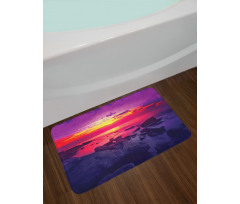 Sunset over Sea Cloudy Bath Mat