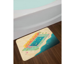 Summer Beach Ocean Fun Bath Mat