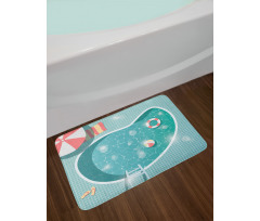 Aerial Poolside Image Bath Mat