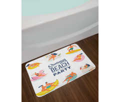 Doodle Summer Having Fun Bath Mat