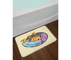 Beauty Sleeping Woman Pop Art Bath Mat