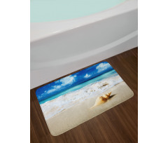 Nautical Sunny Coastline Bath Mat