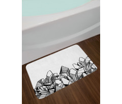 Hatched Crystals Drawing Bath Mat