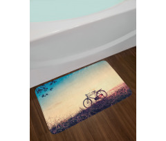 Sunset Bicycle Pastel Bath Mat