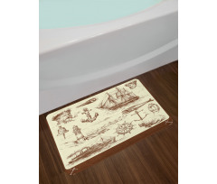 Oceanic Drawing Effect Bath Mat