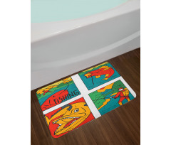 Fisherman Caricature Bath Mat