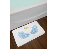 Angel Wings and Crown Above Bath Mat