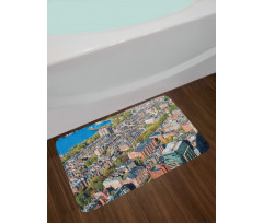 Aerial View of Buildings Bath Mat