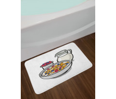 Healthy Breakfast Cartoon Bath Mat