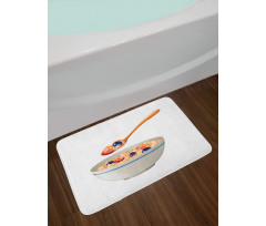 Spoon and Bowl of Porridge Bath Mat