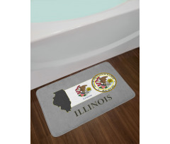 State Map and Flag Eagle Bath Mat