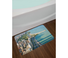 Aerial Vista Chicago City Bath Mat