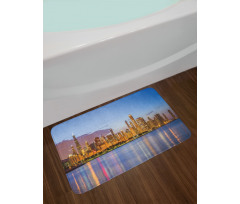 Night Panorama Skyline Bath Mat