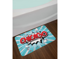 Pop Art Comic Book Chicago Bath Mat