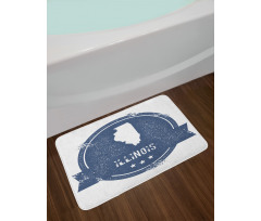 Grunge Design Map Stamp Bath Mat