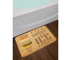 Eat Ice Cream First Scoops Bath Mat