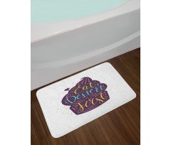 Doodle Cupcake Heart Bath Mat