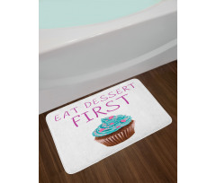 Dessert Cupcake Doodle Bath Mat