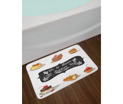 Various Dessert Doodle Bath Mat