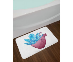 Crystal Growing from Heart Bath Mat