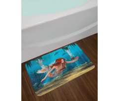 Magic Aqua Sea Lily Bath Mat