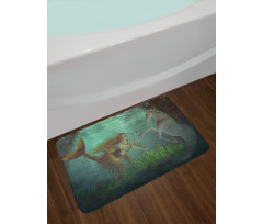 Mermaid with Seahorse Bath Mat