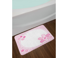 Girly with Flower Sweetheart Bath Mat